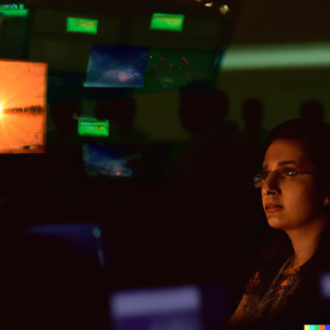 Nigar Shaji in ISRO’s high-tech control room