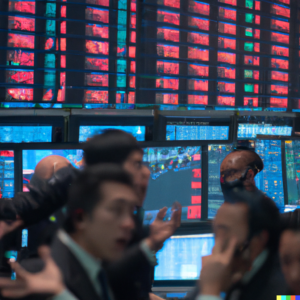 chaotic trading floor as traders react to the Balancer exploit 2023 news