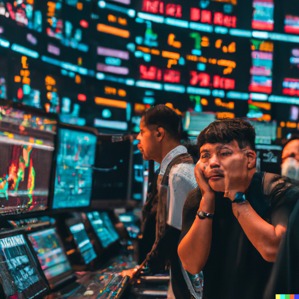 chaotic trading floor as traders react to the Balancer exploit news